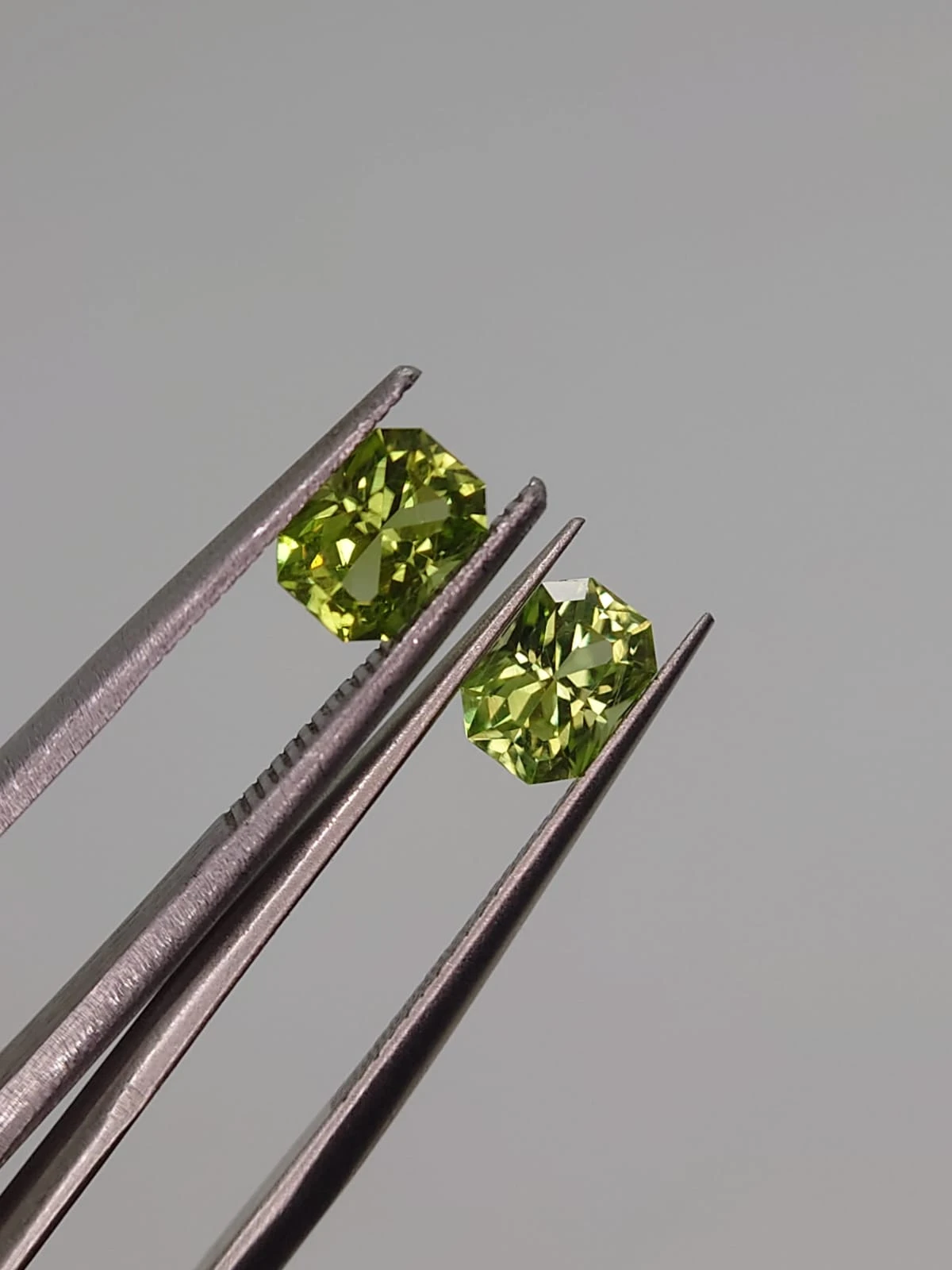1.4ct Natural Peridot Pair in Fancy Octagon Cut From Pakistan — view 2